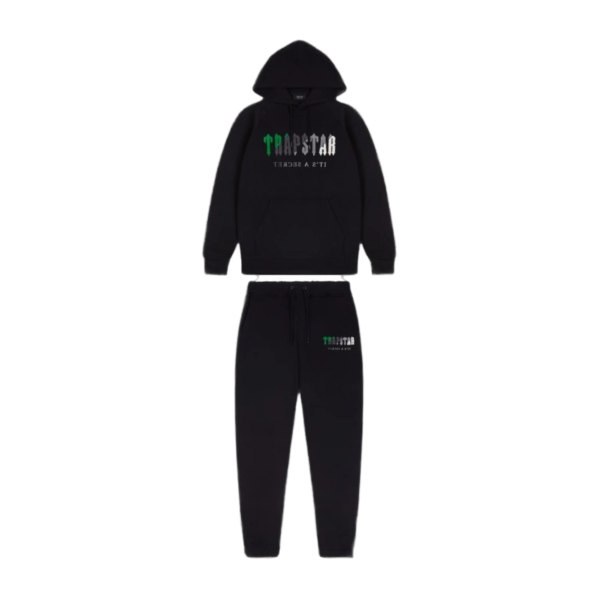 Trapstar Chenille Decoded Hooded Tracksuit - Black/Green